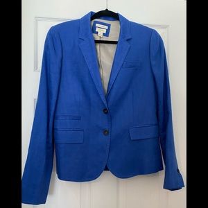J Crew Linen Blazer, Size 8, Blue, Like New